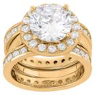 Tiara 5.87 Ct. T.w. Round-cut 3-piece Bridal Cubic Zirconia Ring Set In 14k Gold Over Silver -