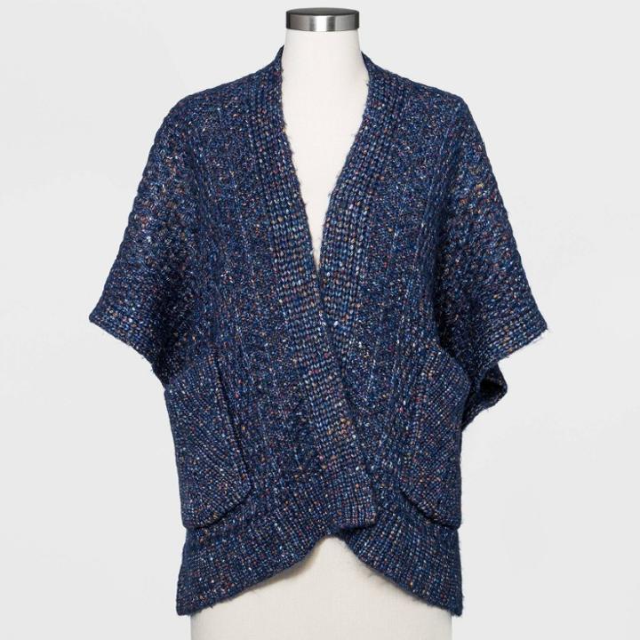 Women's Plus Size Knit Kimono Jacket - Universal Thread Navy