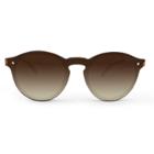 Target Women's Rimless Round Sunglasses With Keyhole Nosebridge - A New Day Brown