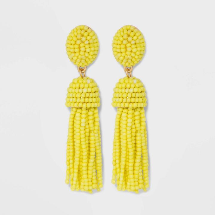 Sugarfix By Baublebar Polished Beaded Tassel Earrings - Yellow