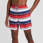 Speedo Men's 8 Striped Volley Swim Shorts - Red/white/blue