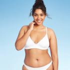 Women's Ribbed Triangle Bikini Top - Xhilaration White L, Women's,