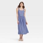 Women's Striped Sleeveless Buckle Back Dress - Who What Wear Blue
