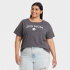 Modern Lux Women's Plus Size Dog Mom Short Sleeve Graphic T-shirt - Gray