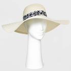 Women's Wide Brim Straw Hat - A New Day Off White