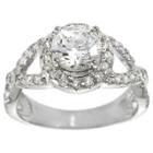 Journee Collection 7/8 Ct. T.w. Round-cut Cz Prong Set Engagement Ring In Sterling Silver - Silver,