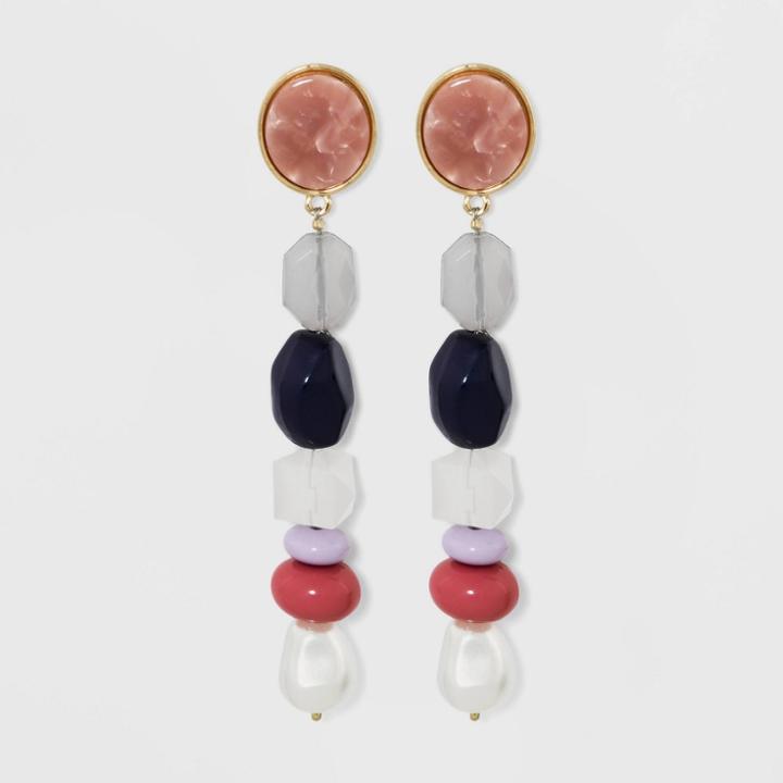 Sugarfix By Baublebar Colorful Mixed Media Drop Earrings - Peach, Girl's