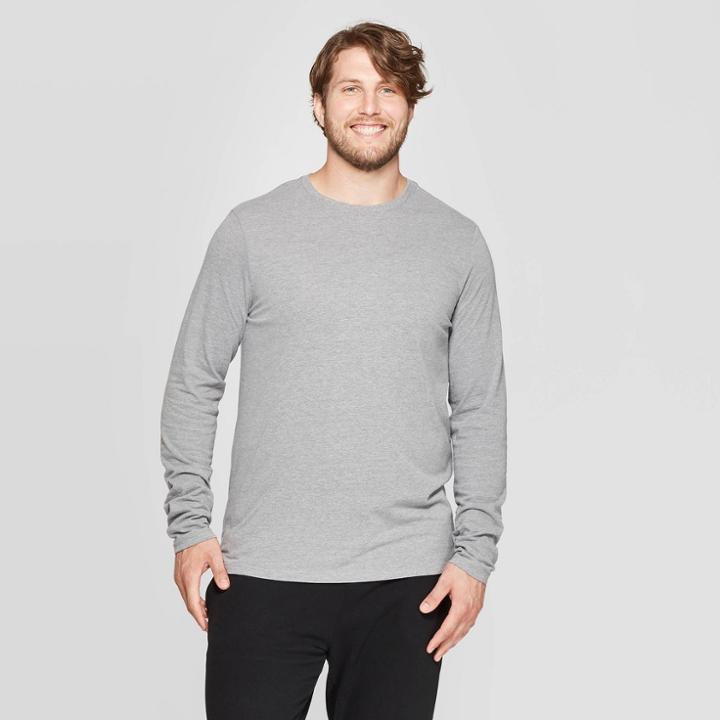 Men's Big & Tall Standard Fit Long Sleeve Lyndale T-shirt - Goodfellow & Co Casual Gray