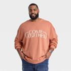 Men's Tall Standard Fit Crewneck Pullover Sweatshirt - Goodfellow & Co Apricot Orange