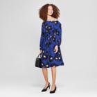Women's Printed Off The Shoulder Dress - A New Day Black/blue