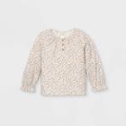 Oshkosh B'gosh Toddler Girls' Floral Henley Long Sleeve T-shirt - White