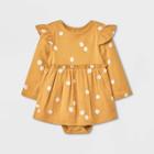Grayson Collective Baby Girls' Ribbed Long Sleeve Dress - Yellow Newborn