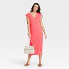 Women's Sleeveless Knit T-shirt Dress - Universal Thread Coral