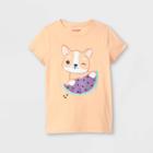 Girls' Corgi Graphic Short Sleeve T-shirt - Cat & Jack Light Peach