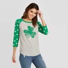 Women's Clover 3/4 Sleeve Raglan T-shirt - Grayson Threads (juniors') - Green