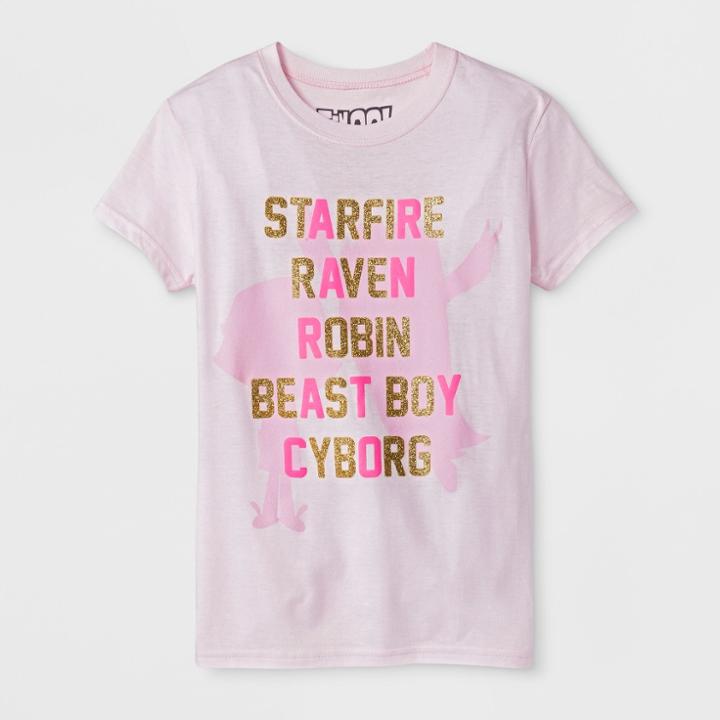Teen Titans Go! Girls' Teen Titans Graphic Short Sleeve T-shirt - Pink