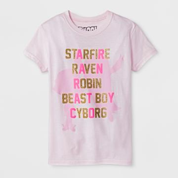 Teen Titans Go! Girls' Teen Titans Graphic Short Sleeve T-shirt - Pink