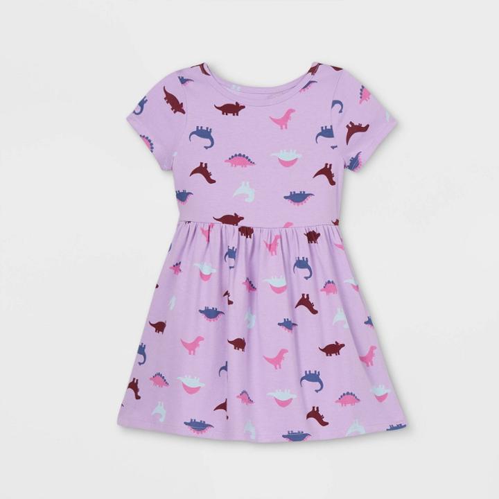 Toddler Girls' Knit Short Sleeve Dress - Cat & Jack Purple