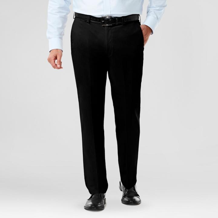 Haggar H26 - Men's Classic Fit No Iron Stretch Khaki Pants Black