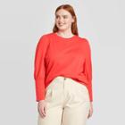 Women's Plus Size Crewneck Edwardrian Sweatshirt - Who What Wear Red 1x, Women's,