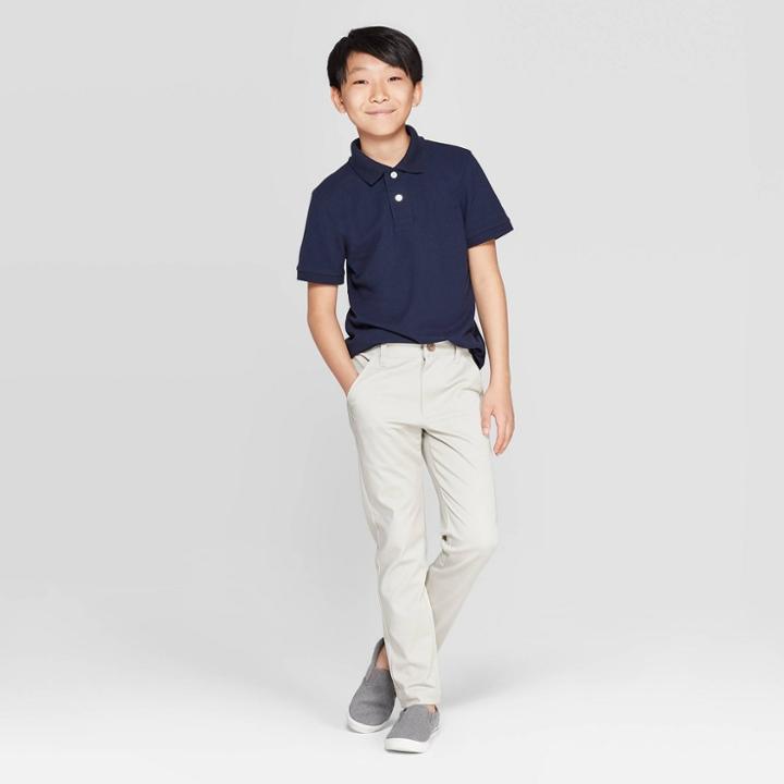 Boys' Skinny Twill Uniform Chino Pants - Cat & Jack Gray