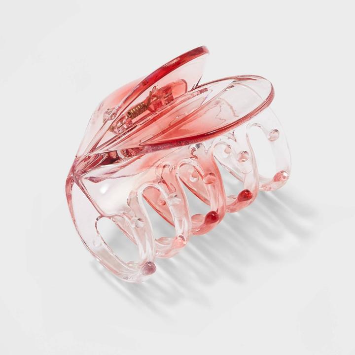 Translucent Heart Claw Hair Clip - Wild Fable Pink