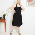 Women's Plus Size Sleeveless A-line Midi Dress - Ava & Viv Black X
