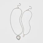 Girls' 2pk Heart Locket Necklace Set - Cat & Jack , White