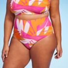 Women's Abstract Bright Color Print High Waist Bikini Bottom - Kona Sol Multi X, One Color