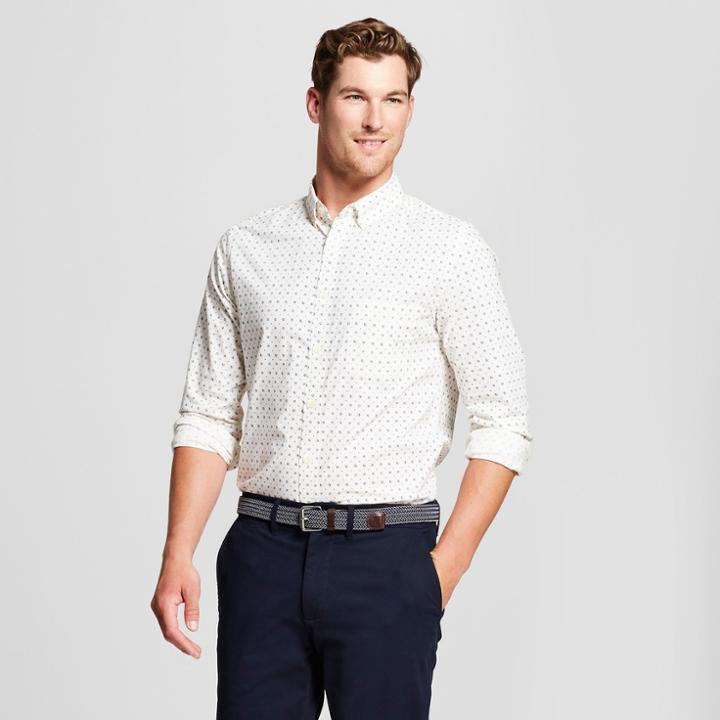 Men's Standard Fit Northrop Long Sleeve Button-down Shirt - Goodfellow & Co Eco White