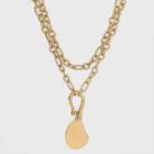 Organic Shape Pendant 20 Layered Necklace - A New Day Gold