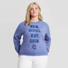 Mighty Fine Women's Plus Size Dreidel Holiday Sweatshirt - Heather Blue
