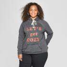 Women's Plus Size Let's Get Cozy Graphic Hoodie - Grayson Threads (juniors') Black
