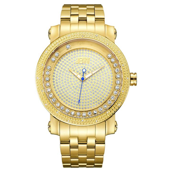 Men's Jbw J6338b Hendrix Japanese Movement Stainless Steel Real Diamond Watch - Gold, Pharoah Gold