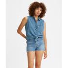 Levi's Women's Sleeveless Rumi Front Button-down Shirt - Blue