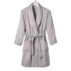 Wellbeing By Sunham L Ribbed Bathrobe Gray - Wellbeing By