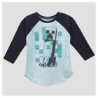 Girls' Minecraft By Jinx Creeper Blocks Long Sleeve T-shirt - Blue