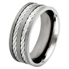 Men's Crucible Titanium And Sterling Silver Double Rope Inlay Ring (8),