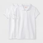 Girls' 3pc Short Sleeve Pique Uniform Polo Shirt - Cat & Jack White