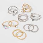 Shiny Gold And Rhodium Acrylic Stone Multi Ring Pack - Wild Fable , Women's,