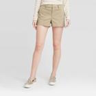 Women's High-rise Regular Fit 3 Chino Shorts - A New Day Light Brown