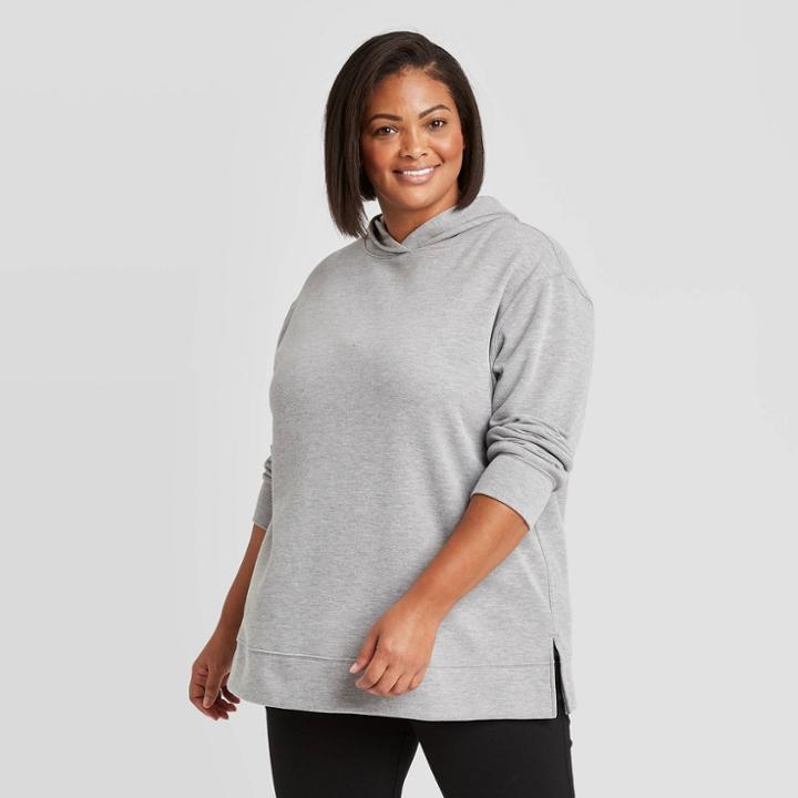 Women's Plus Size Essential Hoodie - Ava & Viv Gray