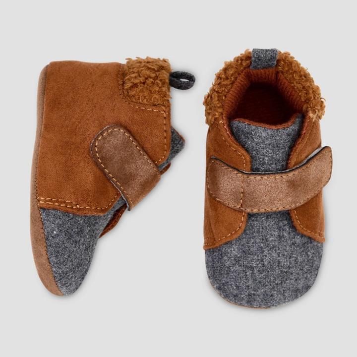 Baby Boys' Crib Shoes - Cat & Jack Brown