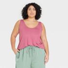 Women's Plus Easy Tank Top - A New Day Dark Pink