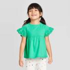 Petitetoddler Girls' Short Sleeve Eyelet T-shirt - Cat & Jack Green 12m, Toddler Girl's