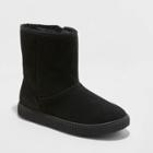 Girls' Emily Suede Shearling Style Boots - Cat & Jack Black
