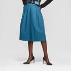 Women's Birdcage Silky Midi Skirt - Who What Wear Blue