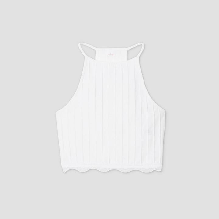 Women's Lace Cropped Lounge Tank Top - Colsie White