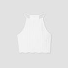 Women's Lace Cropped Lounge Tank Top - Colsie White