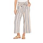 Women's Striped Mid-rise Stripe Crop Tie Front Pants - Knox Rose